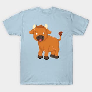 Bull Cute Funny Adorable Animals Kawaii T-Shirt